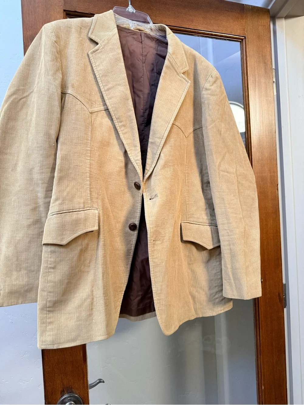 Men's Beige Corduroy Blazer - 46L